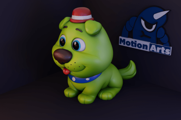 Cartoon Puppy with Hat: A Charming 3D Model for Creative Printing Projects