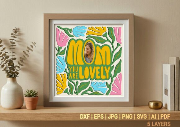 Celebrate Her Beauty and Kindness with the Lovely Mom Floral Photo Frame Shadow Box