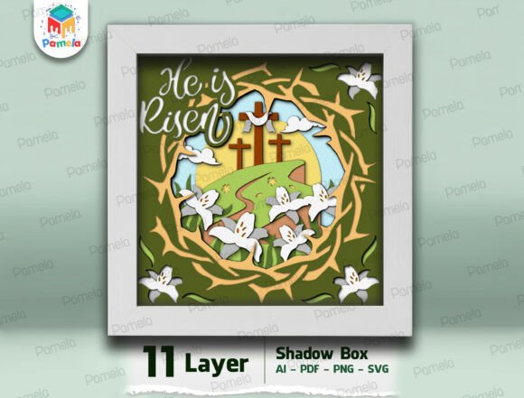 He Is Risen Shadow Box SVG: A Timeless Easter Art Design