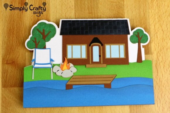 Lake Cabin Card SVG: Crafting Serene Greetings with Style