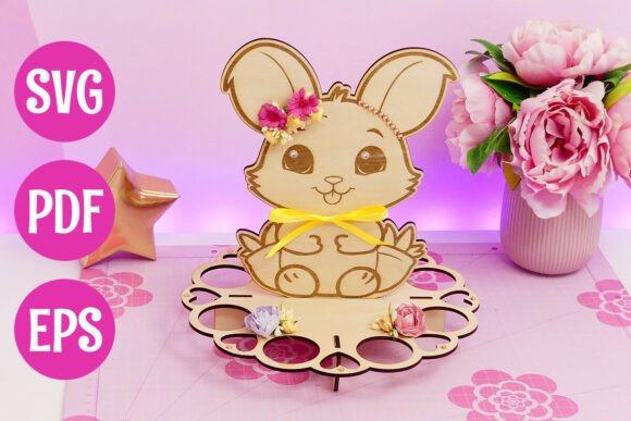 Laser Cut Bunny with Eggs: A Versatile Template for Woodworking and Laser Cutting Projects