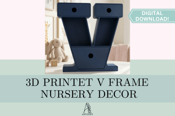 Letter V Shelf Organizer STL: Stylish Storage for 3D Printing Enthusiasts