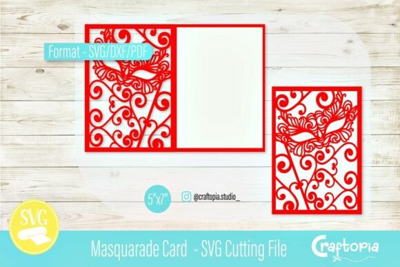 Masquerade Card – SVG Cutting File: Elevate Your Crafting with Elegance and Mystery