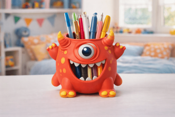 Monster Pen Holder STL - Desk Organizer2: Combining Functionality with Playful Design