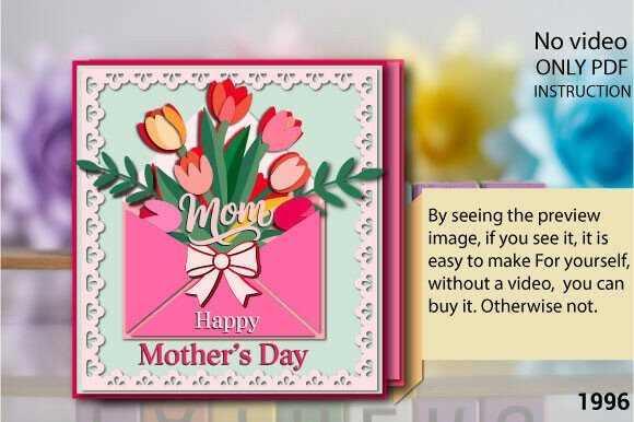Mother’s Day Envelope Flower Card SVG 1996 – A Creative DIY Solution for Thoughtful Gifting