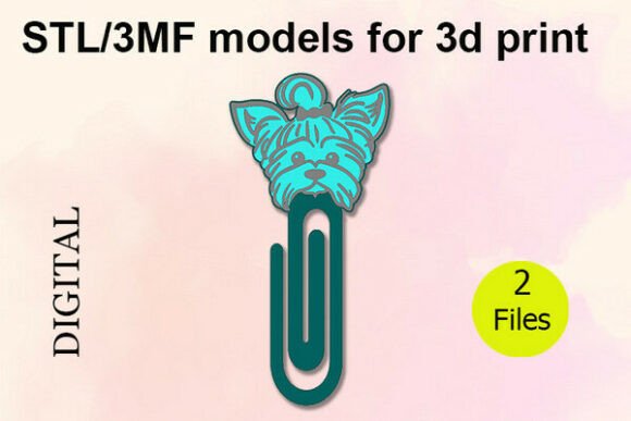 Paper Clip, Yorkie Dog STL 3MF Files