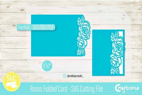 Roses Folded Card SVG Cutting File