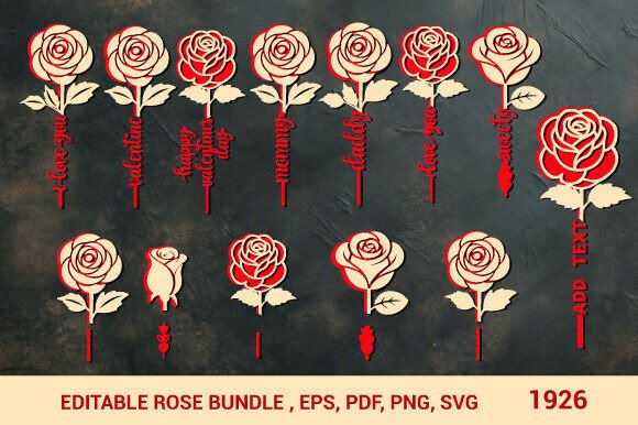 Valentine's Love Message Roses SVG 1926 – A Romantic Digital Craft for Every Occasion
